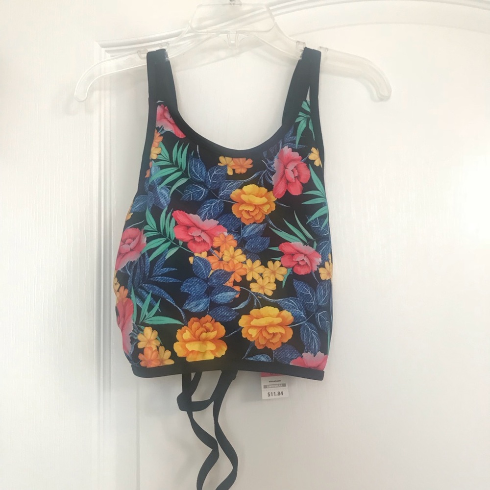 Floral Highneck Swimsuit Top